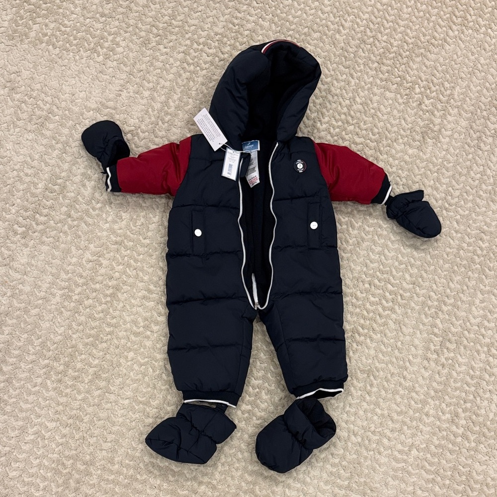Jacadi Black and Red Kids One Piece Snowsuit 6M